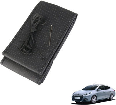 AuTO ADDiCT Steering Cover For Renault Scala(Black, Leatherite)