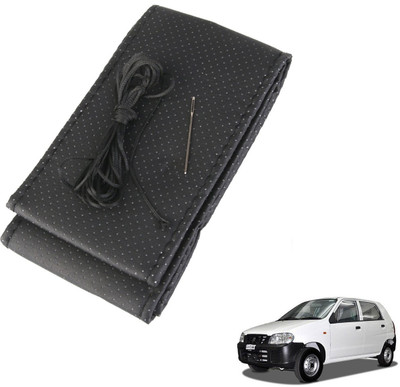 AuTO ADDiCT Steering Cover For Maruti Alto(Black, Leatherite)