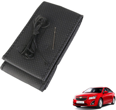 AuTO ADDiCT Steering Cover For Chevrolet Cruze(Black, Leatherite)