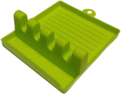 Kitchwish Empty Cutlery Holder Case(Green  Holds 4 Pieces)