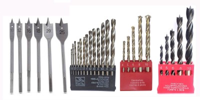 Inditrust Heavy duty Drill bit set 13pc HSS 5pc Masonry and 5pc Wood and 6pc Flat wood bit set (Pack of 4 set)