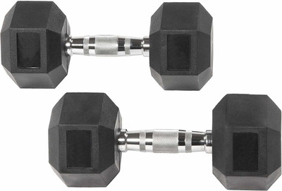 COCKATOO RUBBER HEX DUMBBELLS 4 KG Fixed Weight Dumbbell(4 kg)