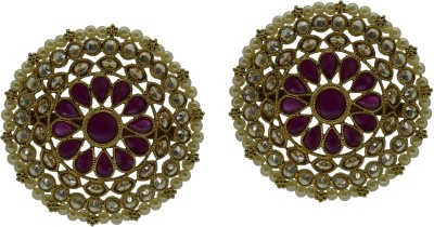 Saloni Fashion Jewellery Antique Stud With Red Stone-3ER5955 Brass Stud Earring