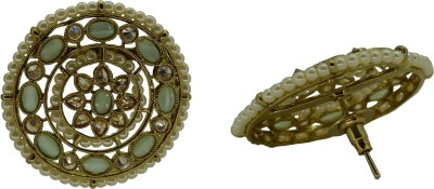 Saloni Fashion Jewellery Antique Stud With Green Stone-15ER5835 Brass Stud Earring