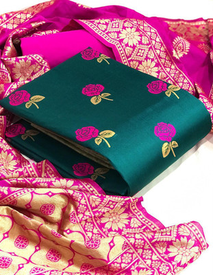 VredeVogel Silk Blend Self Design Salwar Suit Material
