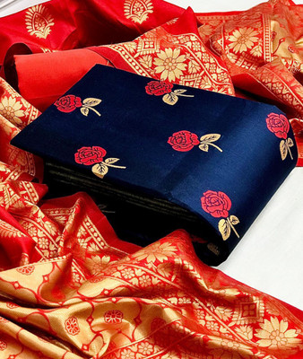 VredeVogel Silk Blend Self Design Salwar Suit Material