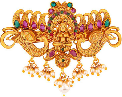 Voylla Southern Bling Temple Inspired Hair Accessory Hair Pin(Gold)