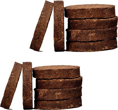 GREENPOTZ Cow Dung Cakes Natural Scented/Pure & Original/Cow Dung Cake Organic Gobar Ka Upla / Kanda for Hawan, Pujan & Religious Purpose (Round, 5 Inches) (Pack of 12)