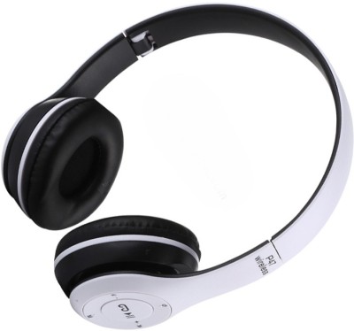 Yoto Wireless Headphones, P47 BT Foldable Earphones 3.5mm Audio+Mic Bluetooth Headset(White, On the Ear)