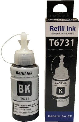 SDS Refill Ink T6731 Compatible for Epson L800 / L805/ L810 / L850 / L1800 EcoTank Printers Single Color Ink Bottle (Black) Black Ink Bottle