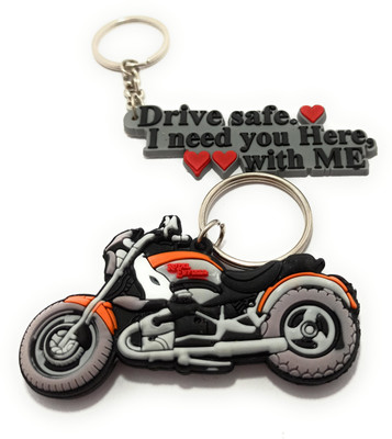 Key Era Ryal Eield Bike Both Side And Drive Safe Single Sided Rubber Key Chain