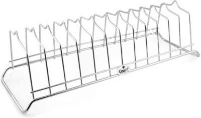 UNIFY Plate Kitchen Rack Steel Stainless Steel Plate Rack, Dish Rack, Plate Stand, Dish Stand, Lid Holder, Utensil Rack for Kitchen, Chrome Plating, Silver (12 Sections)