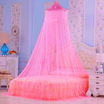 Maruti Enterprise Polyester Adults Washable Mosquito net Portable Double Bed Mosquito Net(Pink, Ceiling Hung)