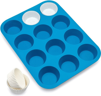 APSAMBR Silicone Cupcake/Muffin Mould 12(Pack of 1)