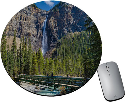 BLISSart Mousepad For Laptops Computer Gaming Mouse Pad HD Printed-Water Fall & River Non Slip Base Mousepad(Round)