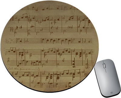 BLISSart Mousepad For Laptops Computer Gaming Mouse Pad HD Printed-Music Notes Book Mousepad(Round)
