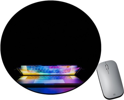 BLISSart Mousepad For Laptops Computer Gaming Mouse Pad HD Printed-Light Emitting Laptop Mousepad(Round)