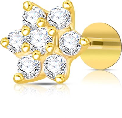 Rubygold Cubic Zirconia Gold-plated Plated Brass Nose Stud