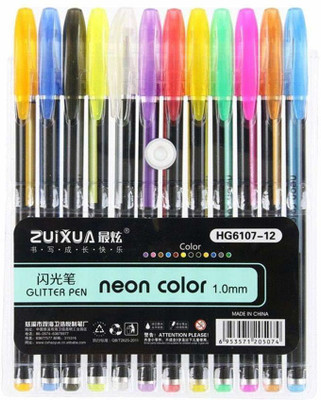 Chiisen PACK OF 12 PENS Gel Pen(Pack of 12, Ink Color - Multicolor)