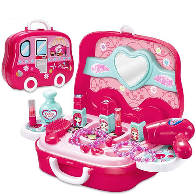 Montreal Carry Along (19 Pieces) Beauty Set Toy With Briefcase & Accessories (Pink)