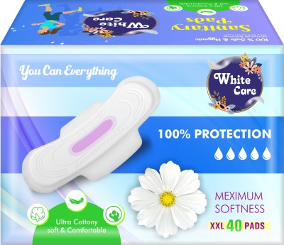 White Care Ultra Soft Cottony XXL Plus Sanitary Napkins ( Pack Of 40) Sanitary Pad(Pack of 40)