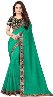Taboody Empire Solid/Plain Bollywood Art Silk Saree(Light Green)