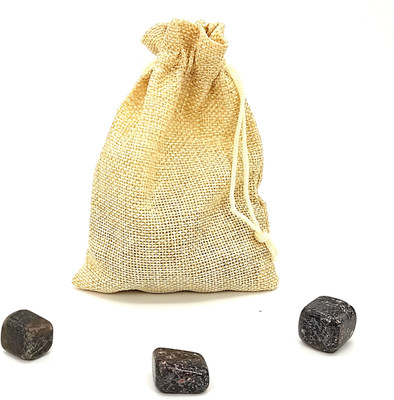 Plus Value hematite-tumbled-50gm-jute-bag Regular Asymmetrical Crystal Pebbles(Black 50 g)