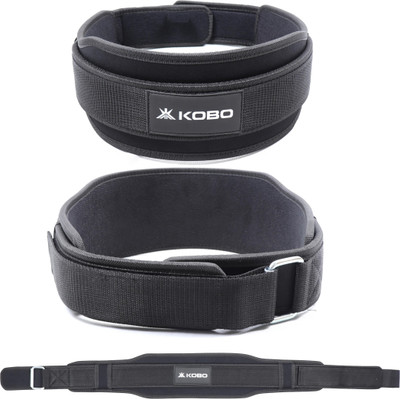 KOBO Weight Lifting Gym Belt for Dead Lift, Squats, Power Lifting & Weightlifting Back / Lumbar Support(Black)