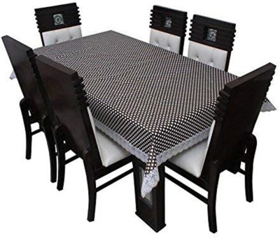 TANLOOMS Checkered 6 Seater Table Cover(Black, PVC)