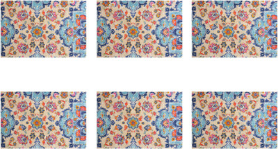 Raghuraj Lifestyle Rectangular Pack of 6 Table Placemat(Multicolor, Cotton)