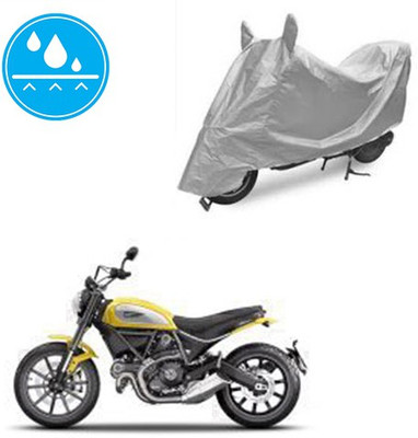 SRENTERPRISES Two Wheeler Cover for Ducati(Scrambler, Silver)
