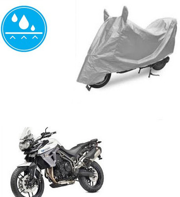 SRENTERPRISES Two Wheeler Cover for Triumph(Tiger 800 XR, Silver)