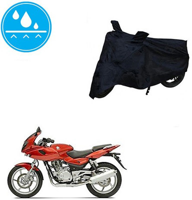 SRENTERPRISES Two Wheeler Cover for Bajaj(Pulsar 220 DTS-i, Black)