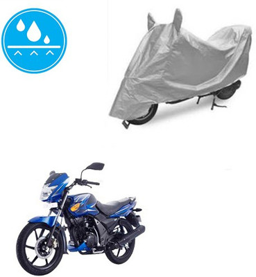 Amozkart Two Wheeler Cover for TVS(Flame SR125, Silver)