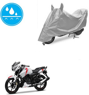 Atulit enterprises Two Wheeler Cover for TVS(Apache RTR 160, Silver)