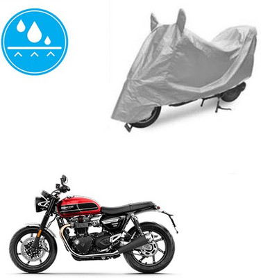 SRENTERPRISES Two Wheeler Cover for Triumph(Twin, Silver)