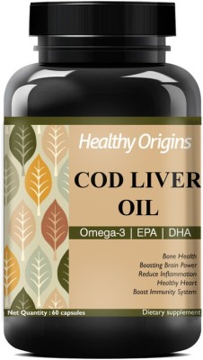 Healthy Origins Cod Liver Oil Capsules for Heart and Brain health Ultra(60 No)