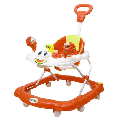 Maanit Musical 3-in-1 Walker With Parent Rod(Orange)