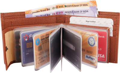 ShopMore Men Tan Artificial Leather Wallet(11 Card Slots)