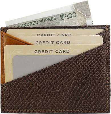 GIL Men & Women Trendy Brown Genuine Leather Card Holder(6 Card Slots, Pack of 2)