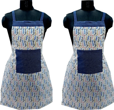 Flipkart SmartBuy Cotton Chef's Apron - Free Size(Multicolor, Pack of 2)