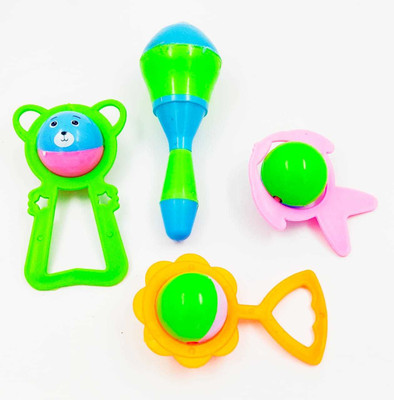 MABS Baby Rattles 4pcs NON TOXIC Rattle(Multicolor)