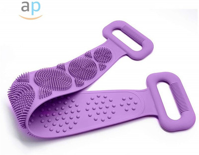 HUKBO Silicone Body Back Scrubber Belt Bath Brush Washer For Dead Skin Removal Mens Womens Double Side Brush Belt For Shower Exfoliating Belt, Easy to Clean, Lathers Well