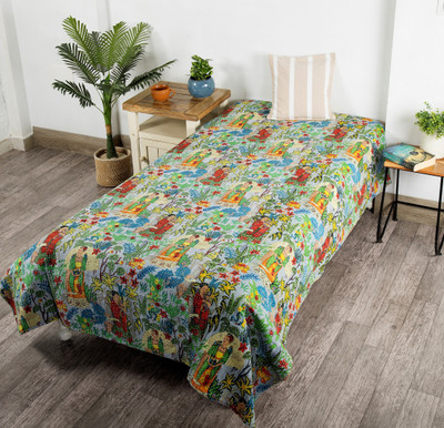 Ravaiyaa - Attitude Is Everything 0 TC Cotton Single Printed Flat Bedsheet(Pack of 1, Multicolor)