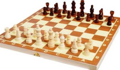 Spocco Collectible Folding Hand Carved Wood / Wooden Chess Game 11x11 Inches Board Set with Wooden Pieces Board Game Accessories