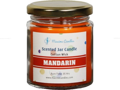 Maxime Candles Mandarin Scented Glass Jar Aroma Candles Candle(Orange, Pack of 1)