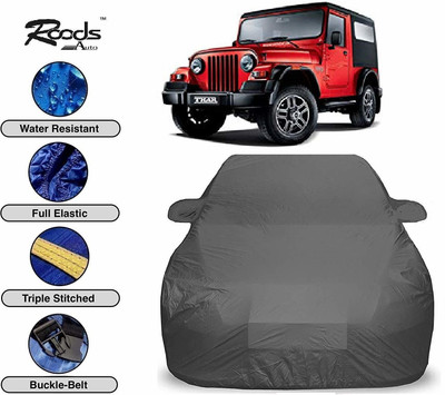 ROODS AUTO Car Cover For Mahindra Thar (Without Mirror Pockets)(Grey)