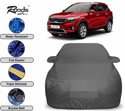 ROODS AUTO Car Cover For Kia SELTOS (Without Mirror Pockets)(Grey)