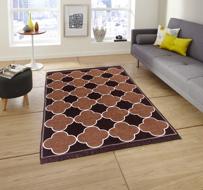 Linen Basics Beige, Brown Chenille Runner(5 ft,  X 210 cm, Rectangle)