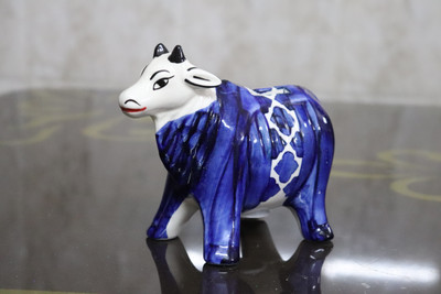 karari COW SHAPE MONEY SAFE COIN BANK FOR KIDS Coin Bank (White blue) Coin Bank(Blue, White)